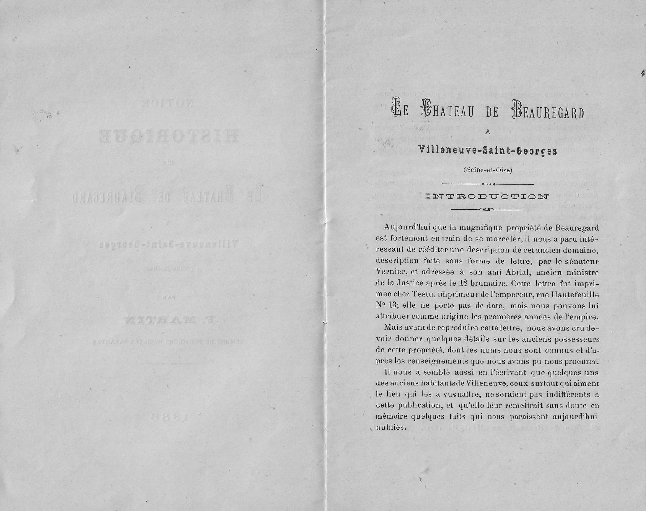 Notice historique du château de Beauregard à Villeneuve-Saint-Georges page 3