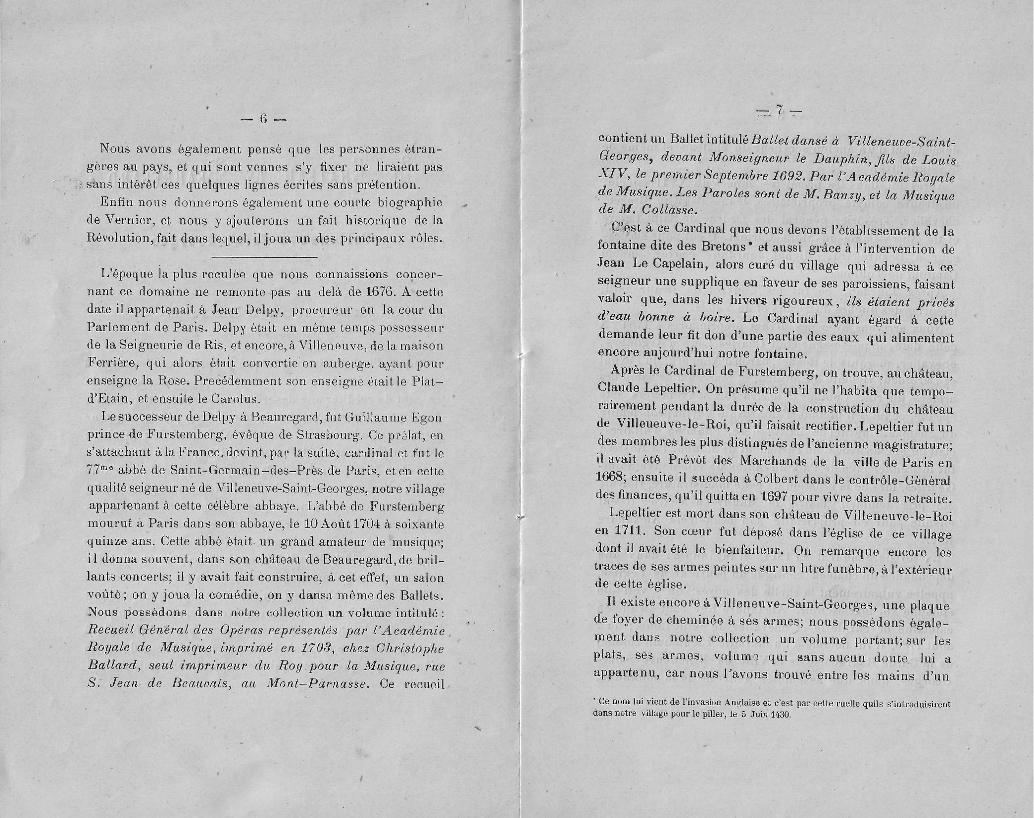 Notice historique du château de Beauregard à Villeneuve-Saint-Georges page 4