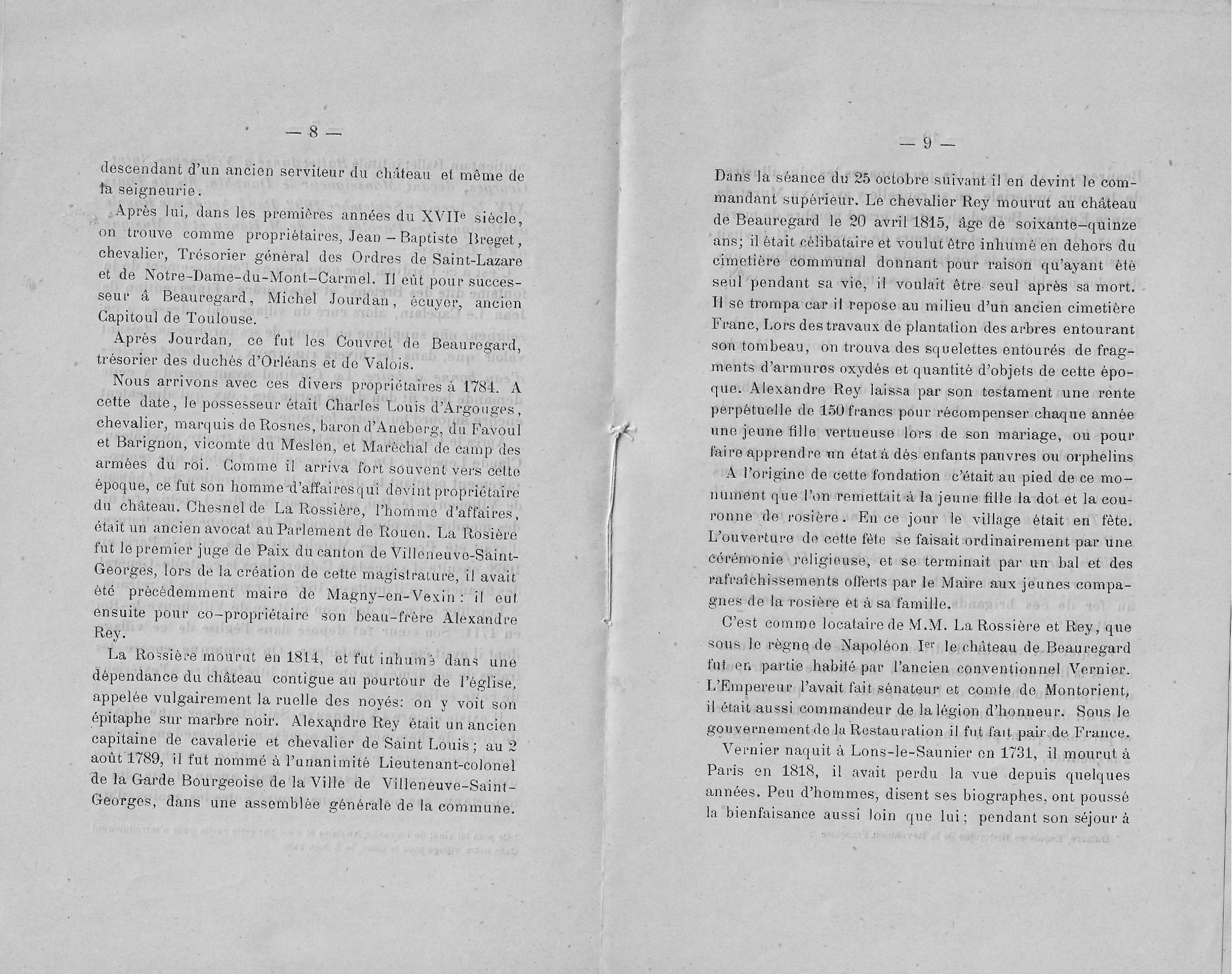 Notice historique du château de Beauregard à Villeneuve-Saint-Georges page 5