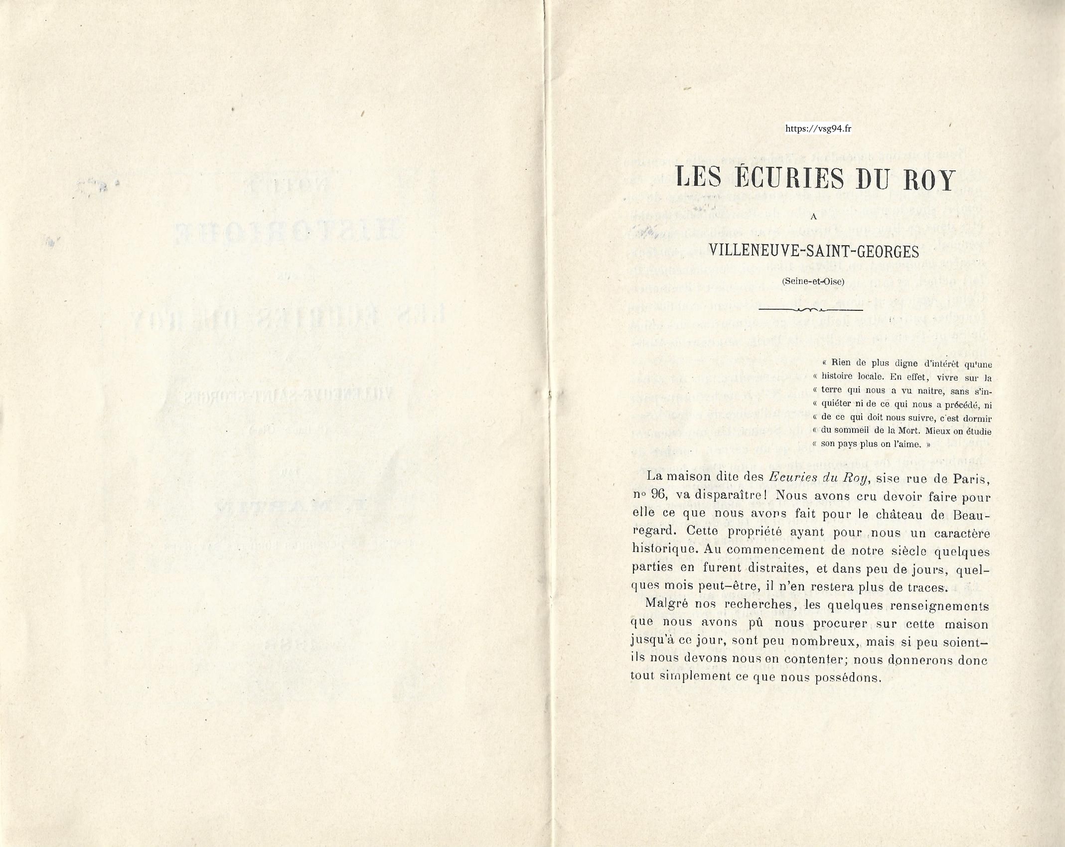 Les chapitres de l'histoire de Villeneuve-Saint-Georges page 4