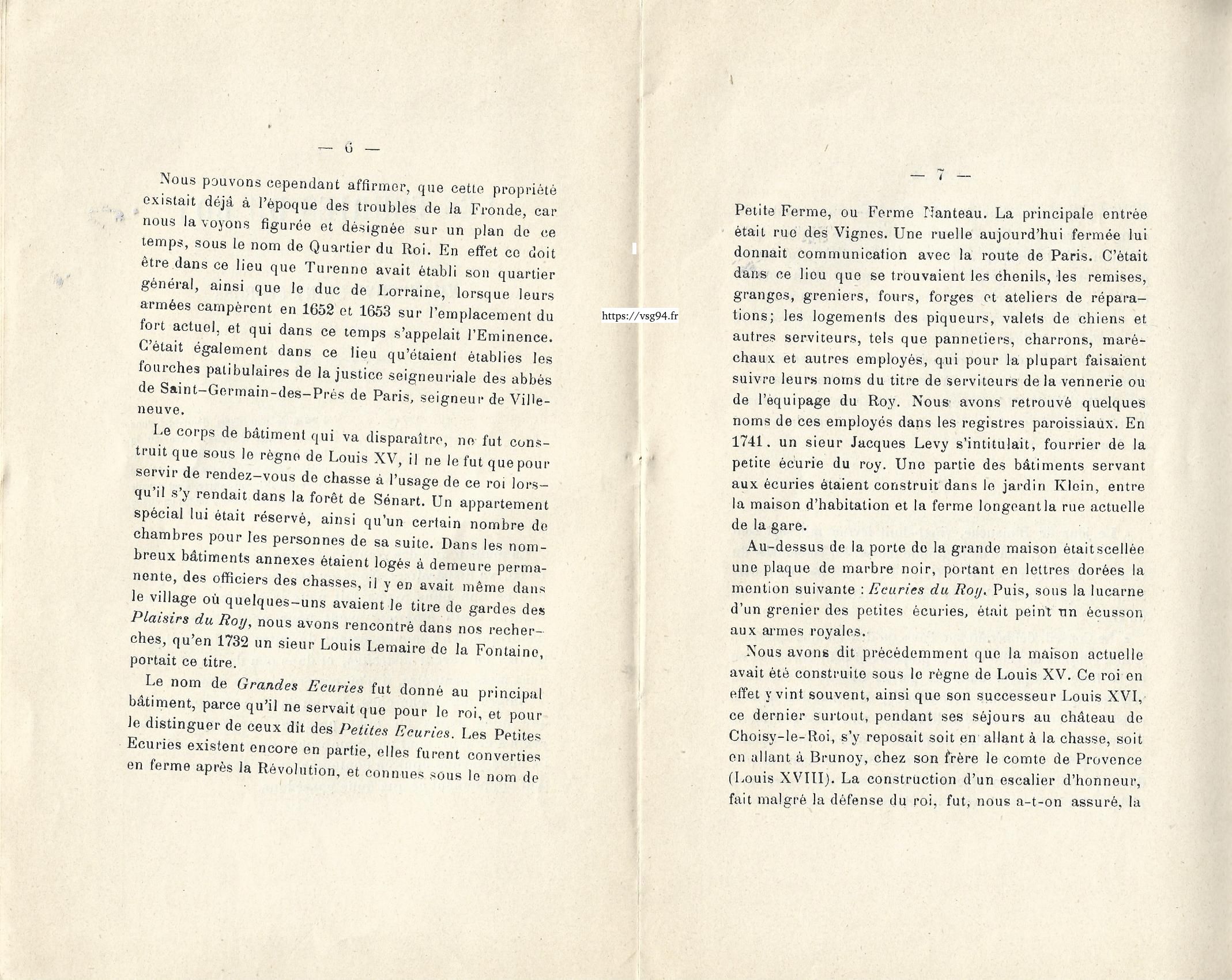 Les chapitres de l'histoire de Villeneuve-Saint-Georges page 5